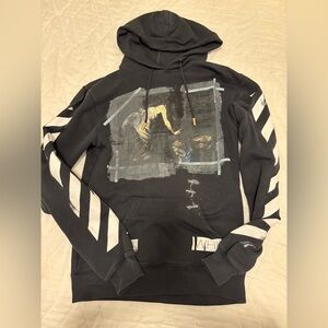 Authentic Off-White c/o Virgil Abloh Mens Hoodie XS X-Small Black